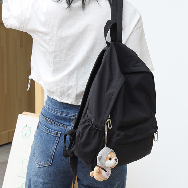 Canvas Backpack Casual - Mochila informal de color liso para