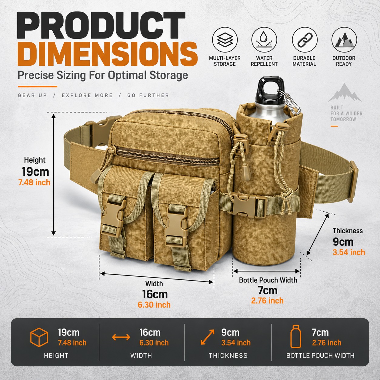 Riñonera táctica multifunciona - Hiking Backpack Waterproof reseña y precio