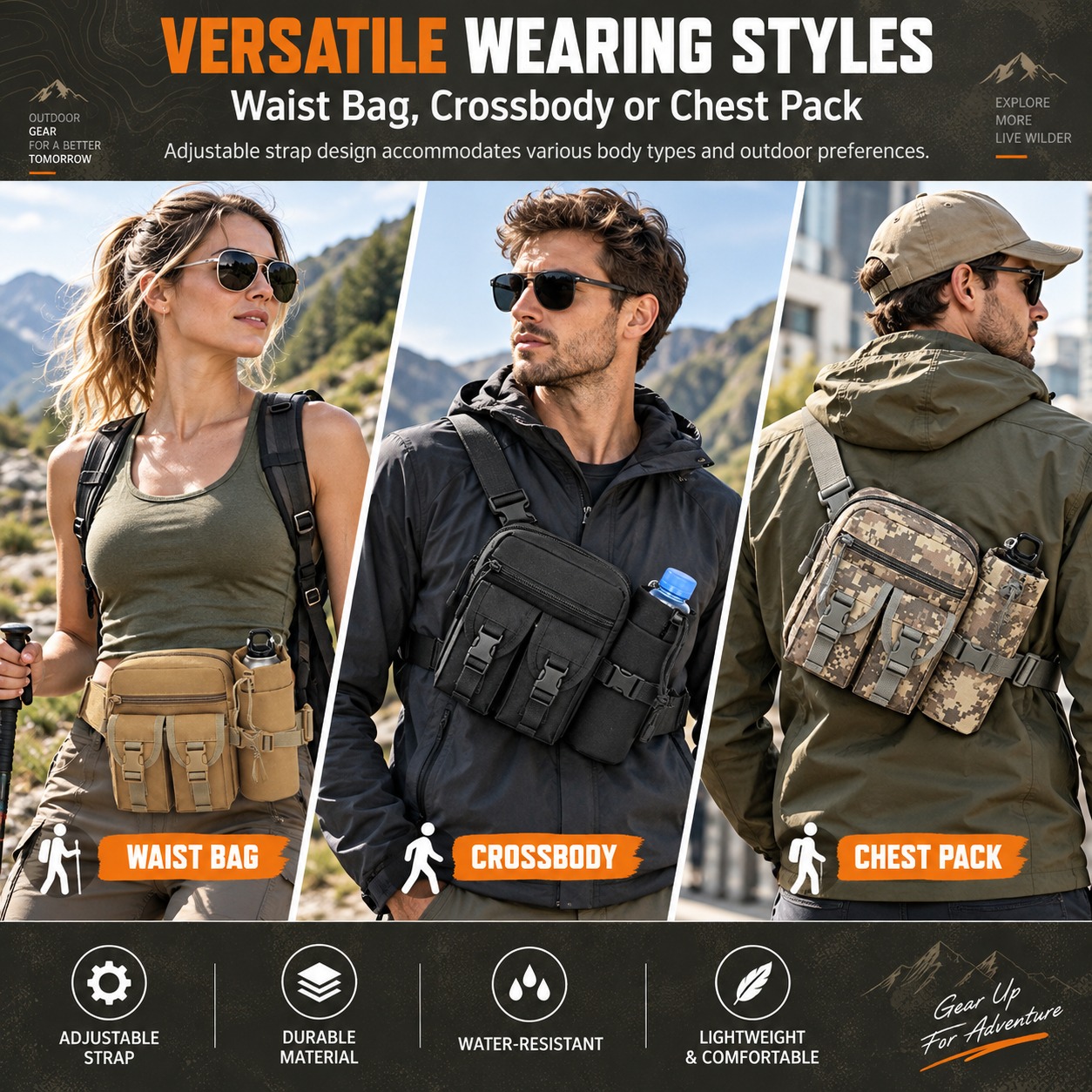 Riñonera táctica multifunciona - Hiking Backpack Waterproof reseña y precio