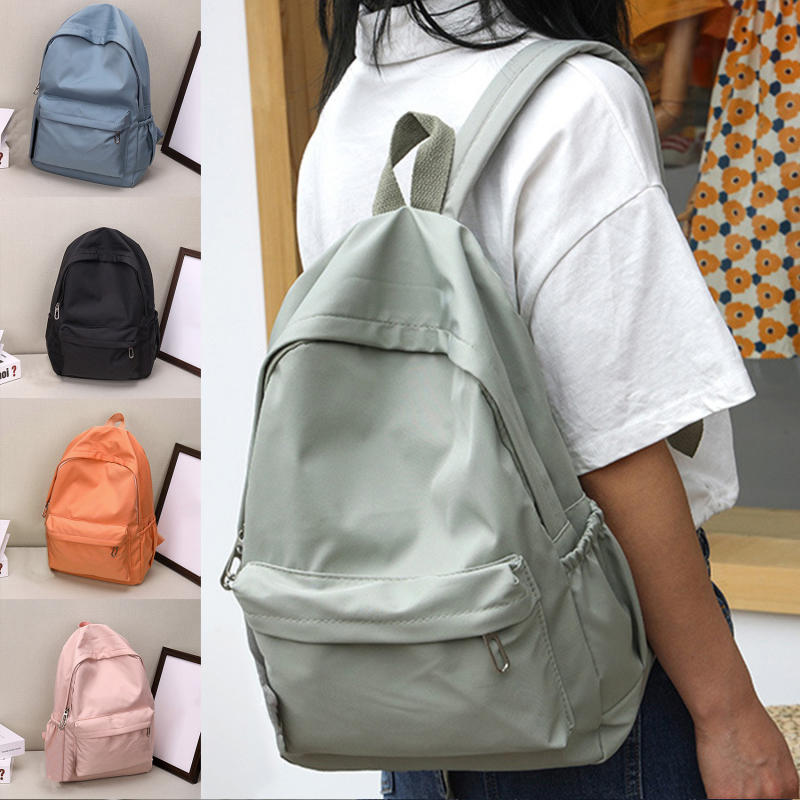 Mochila informal de color liso - Canvas Backpack Casual reseña y precio